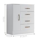 Gaveteiro Com 4 Gavetas 1 Porta Rancharia Branco