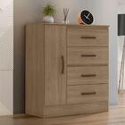 Gaveteiro Com 4 Gavetas 1 Porta Rancharia Carvalho Oak