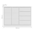 Gaveteiro Com 4 Gavetas E 1 Porta Island Branco