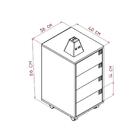 Gaveteiro Com 4 Gavetas E Rodízios Branco