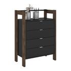 Gaveteiro Com 4 Gavetas Multimóveis Cr25006 Preto/nogal