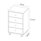 Gaveteiro Com 4 Gavetas Office Presence Nogal  Touch Demóbile