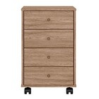 Gaveteiro Com 4 Gavetas Office Presence Nogal  Touch Demóbile