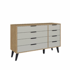 Gaveteiro Com 8 Gavetas 855 Casamia - Mel E Off White