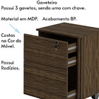 Gaveteiro Com Chave Para Escritório Home Office Me4148 Mdp No