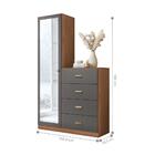 Gaveteiro Com Espelho Park Jatobá Grafite