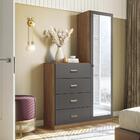 Gaveteiro Com Espelho Park Jatobá Grafite