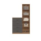 Gaveteiro Com Espelho Park Jatobá Grafite