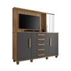 Gaveteiro Com Painel Olten Cinamomo Grafite