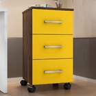 Gaveteiro Com Rodinhas 3 Gavetas Seven Avelã Amarelo