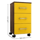 Gaveteiro Com Rodinhas 3 Gavetas Seven Avelã Amarelo