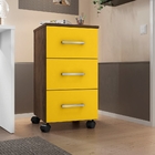 Gaveteiro Com Rodinhas 3 Gavetas Seven Avelã Amarelo