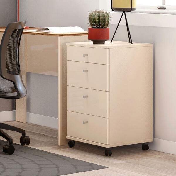 Gaveteiro Com Rodinhas Off White Euro Ii Casa D