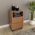 Gaveteiro Com Rodízio E 2 Gavetas Ripado Me4175 Amêndoa Tecno