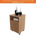 Gaveteiro Com Rodízio E 2 Gavetas Ripado Me4175 Amêndoa Tecno