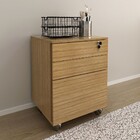 Gaveteiro Com Rodízios 3 Gavetas Com Chave Me4148 Amêndoa - T