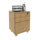 Gaveteiro Com Rodízios 3 Gavetas Com Chave Me4148 Amêndoa - T