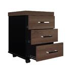 Gaveteiro Com Rodízios 3 Gavetas Stoke Charuto Preto