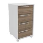 Gaveteiro Com Rodízios 4 Gavetas Maia Branco/castanho - Polit