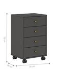 Gaveteiro Com Rodízios Lion Mitchell Grafito