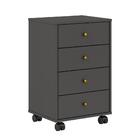 Gaveteiro Com Rodízios Lion Mitchell Grafito