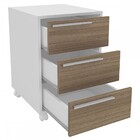 Gaveteiro Com Rodízios Maia 3 Gavetas Branco/castanho - Polit
