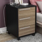 Gaveteiro Com Rodízios Maia 3 Gavetas Preto/castanho - Polito