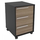 Gaveteiro Com Rodízios Maia 3 Gavetas Preto/castanho - Polito