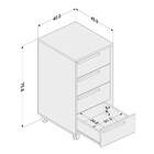 Gaveteiro Com Rodízios Maia 4 Gavetas Branco/castanho - Polit