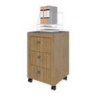 Gaveteiro Com Rodízios Multimóveis Cr25018 Amendoa