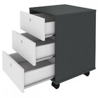 Gaveteiro Com Rodízios New 3 Gavetas Grafite/branco - Artany