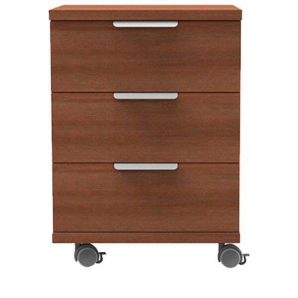 Gaveteiro Conect Com 03 Gavetas Noce Amêndoa - Maqmóveis