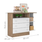 Gaveteiro Dan Carvalho Rústico Branco