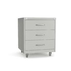 Gaveteiro De Aço 3 Gavetas Com Rodízios Com Chave Cinza