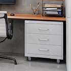 Gaveteiro De Aço 3 Gavetas Com Rodízios Com Chave Cinza