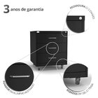 Gaveteiro De Aço 3 Gavetas Com Rodízios Com Chave Preto