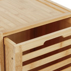 Gaveteiro De Bambu Ripado Com Rodinhas Oikos