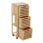 Gaveteiro De Bambu Ripado Com Rodinhas Oikos