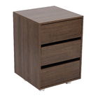 Gaveteiro de Chão 3 Gavetas 66x45x45cm Nogueira Dourado Luciane