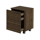 Gaveteiro de Chão 3 Gavetas com Chave 64,5x48,8x43cm Nogal Tecno Mobili