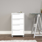Gaveteiro de Chão 75,8x40x45cm Madeira Branco Maia Politorno
