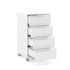 Gaveteiro de Chão 75,8x40x45cm Madeira Branco Maia Politorno