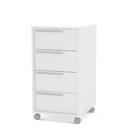 Gaveteiro de Chão 75,8x40x45cm Madeira Branco Maia Politorno