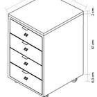 Gaveteiro de Chão Elements Herr Logo Madeira e Preto