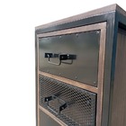 Gaveteiro De Chão Modelo Industrial De Madeira E Ferro Com 3