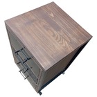 Gaveteiro De Chão Modelo Industrial De Madeira E Ferro Com 3