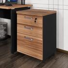 Gaveteiro De Escritório 46cm Com Chave 3 Gavetas E Rodízios M