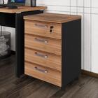 Gaveteiro De Escritório 46cm Com Chave 4 Gavetas E Rodízios M