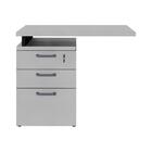 Gaveteiro De Escritório Com Tampo Auxiliar 90cm Com Chave 3 G