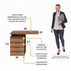 Gaveteiro De Escritório Com Tampo Auxiliar 90cm Com Chave 4 G